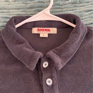Birdwell BLACK Terricloth Long Sleeve Polo. Men’s Large